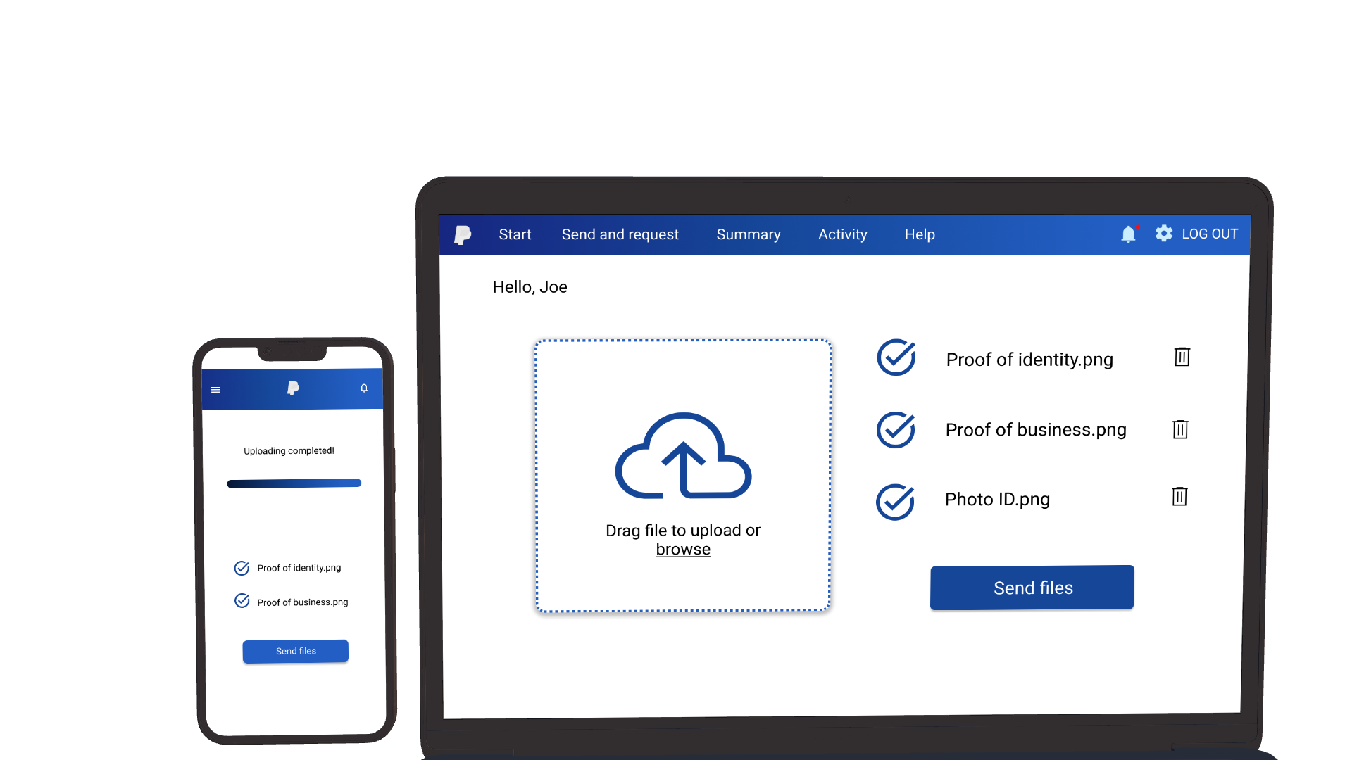 PayPal Document Uploading Page UI Redesign